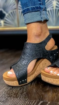 Very G Black Liberty Tooled Wedges