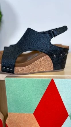 Very G Black Liberty Tooled Wedges