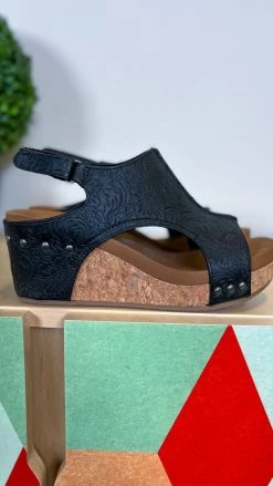 Very G Black Liberty Tooled Wedges