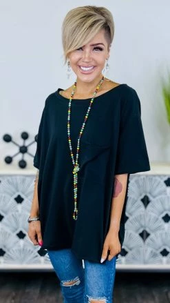 The ZigZag Stripe Black Longing To Lounge Top