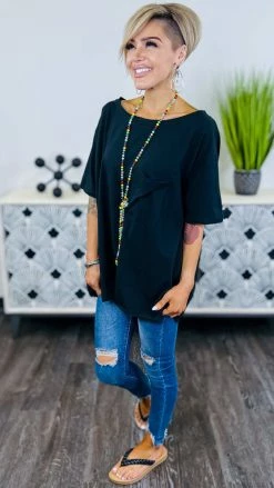 The ZigZag Stripe Black Longing To Lounge Top