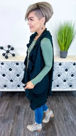 Your Fashion Wholesale Black Me Time Vest OUTERWEAR