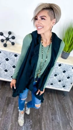 Your Fashion Wholesale Black Me Time Vest OUTERWEAR