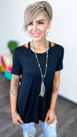 The ZigZag Stripe TOPS & TUNICS Black New Clues Top