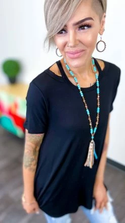 The ZigZag Stripe TOPS & TUNICS Black New Clues Top