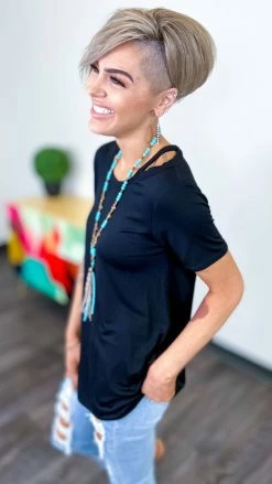 The ZigZag Stripe TOPS & TUNICS Black New Clues Top