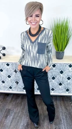 The ZigZag Stripe Black New Potential Pants BOTTOMS