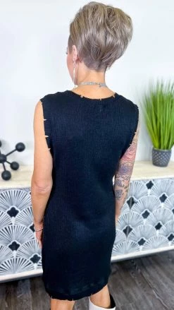 The ZigZag Stripe DRESSES Black Next One Up Dress