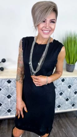 The ZigZag Stripe DRESSES Black Next One Up Dress