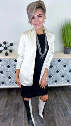 The ZigZag Stripe DRESSES Black Next One Up Dress