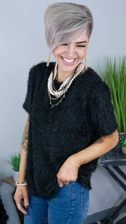 The ZigZag Stripe Black Night Views Top [NO RETURNS] TOPS & TUNICS