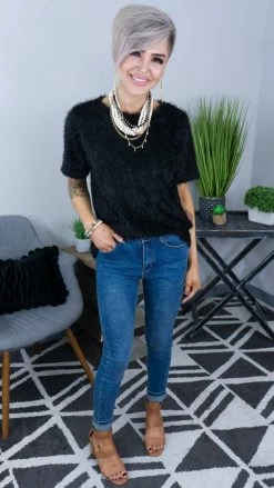 The ZigZag Stripe Black Night Views Top [NO RETURNS] TOPS & TUNICS