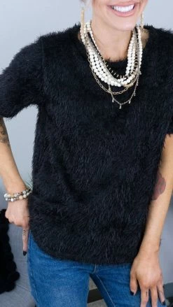 The ZigZag Stripe Black Night Views Top [NO RETURNS] TOPS & TUNICS