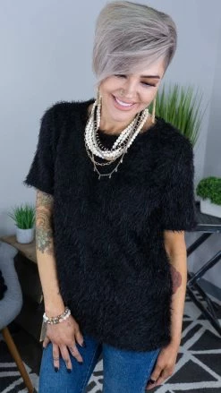 The ZigZag Stripe Black Night Views Top [NO RETURNS] TOPS & TUNICS