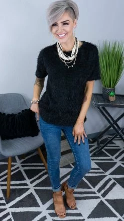 The ZigZag Stripe Black Night Views Top [NO RETURNS] TOPS & TUNICS