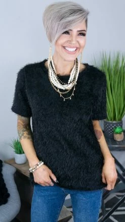 The ZigZag Stripe Black Night Views Top [NO RETURNS] TOPS & TUNICS