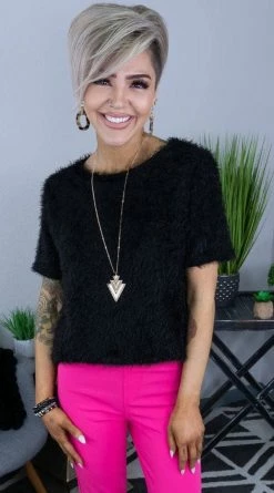 The ZigZag Stripe Black Night Views Top [NO RETURNS] TOPS & TUNICS