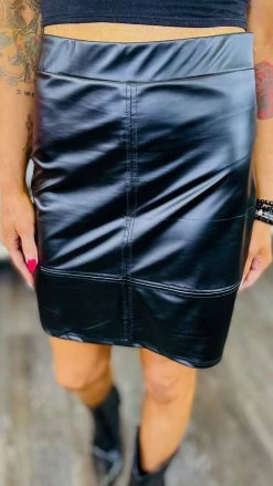 The ZigZag Stripe Black Nightlife Skirt