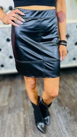 The ZigZag Stripe Black Nightlife Skirt