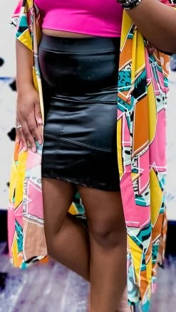 The ZigZag Stripe Black Nightlife Skirt