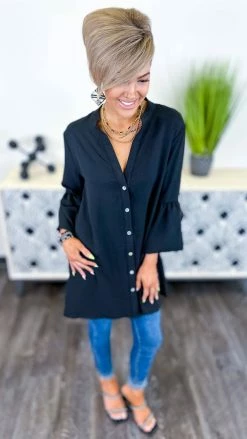 The ZigZag Stripe Black No Issues Tunic