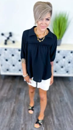 The ZigZag Stripe Black Noteworthy Style Top TOPS & TUNICS