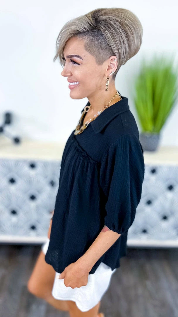 The ZigZag Stripe Black Noteworthy Style Top TOPS & TUNICS