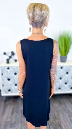 The ZigZag Stripe Black Ocean Air Dress DRESSES