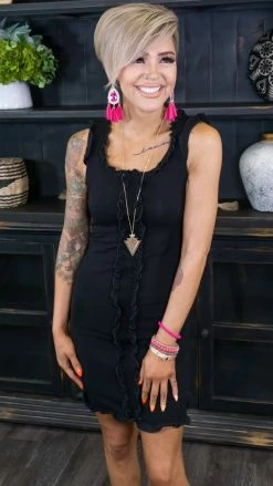 Heart & Hips Black Open Your Mind Dress [NO RETURNS] DRESSES