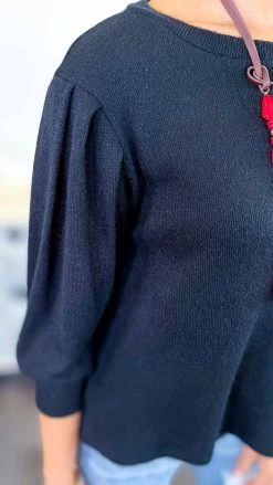 The ZigZag Stripe TOPS & TUNICS Black Play It Again Sweater