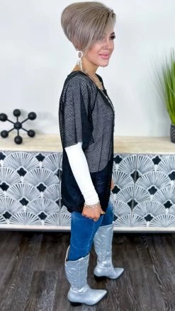 The ZigZag Stripe Black Poolside Escape Top