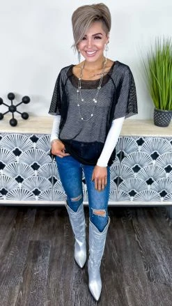 The ZigZag Stripe Black Poolside Escape Top