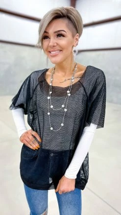 The ZigZag Stripe Black Poolside Escape Top