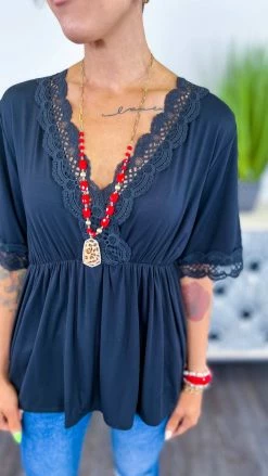 The ZigZag Stripe Black Pour Me Another Top TOPS & TUNICS