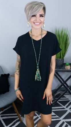 The ZigZag Stripe Black Pure Memories Dress