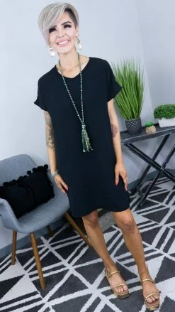 The ZigZag Stripe Black Pure Memories Dress