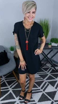 The ZigZag Stripe Black Pure Memories Dress