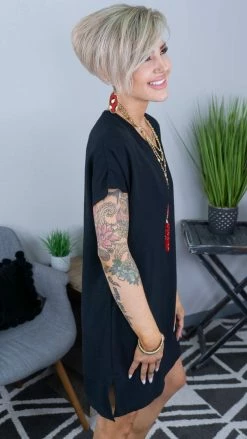 The ZigZag Stripe Black Pure Memories Dress