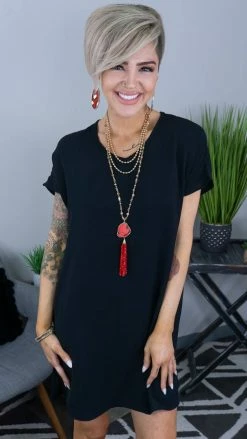 The ZigZag Stripe Black Pure Memories Dress