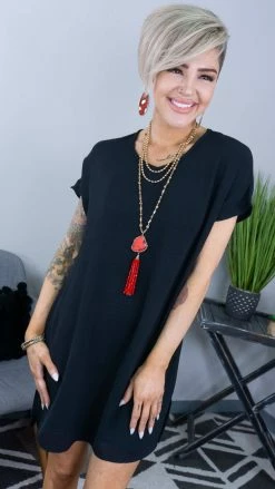 The ZigZag Stripe Black Pure Memories Dress