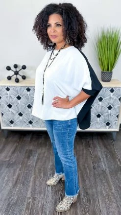 The ZigZag Stripe Black Reversible Colorblock Top