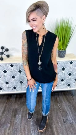 The ZigZag Stripe Black Right About You Tank