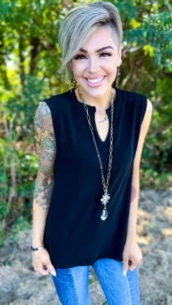 The ZigZag Stripe Black Right About You Tank