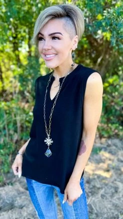 The ZigZag Stripe Black Right About You Tank