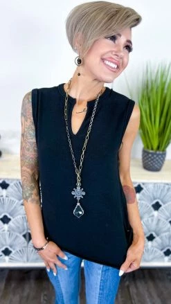 The ZigZag Stripe Black Right About You Tank