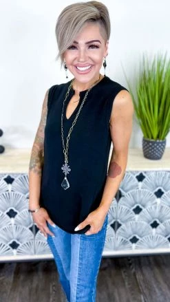 The ZigZag Stripe Black Right About You Tank