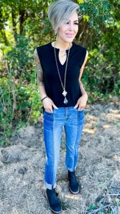 The ZigZag Stripe Black Right About You Tank