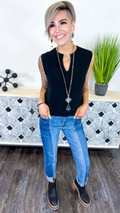 The ZigZag Stripe Black Right About You Tank