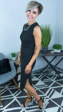 The ZigZag Stripe Black Romantic Nights Dress