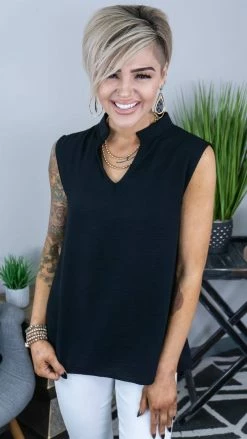 The ZigZag Stripe Black Romantic Remix Top